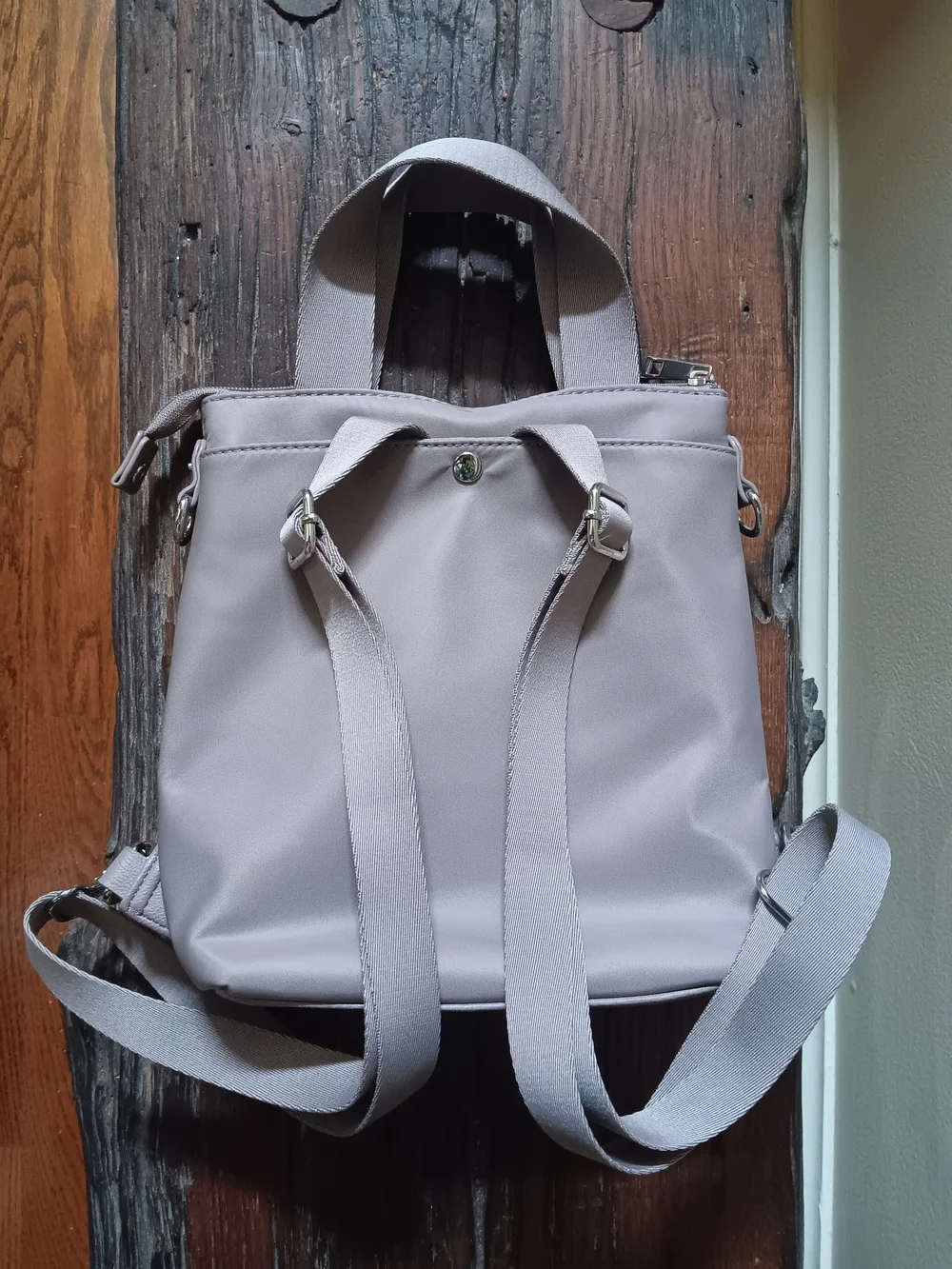 Cynthia Rowley Taupe/Grey Nylon Convertible Mini Backpack Top-Handle Tote